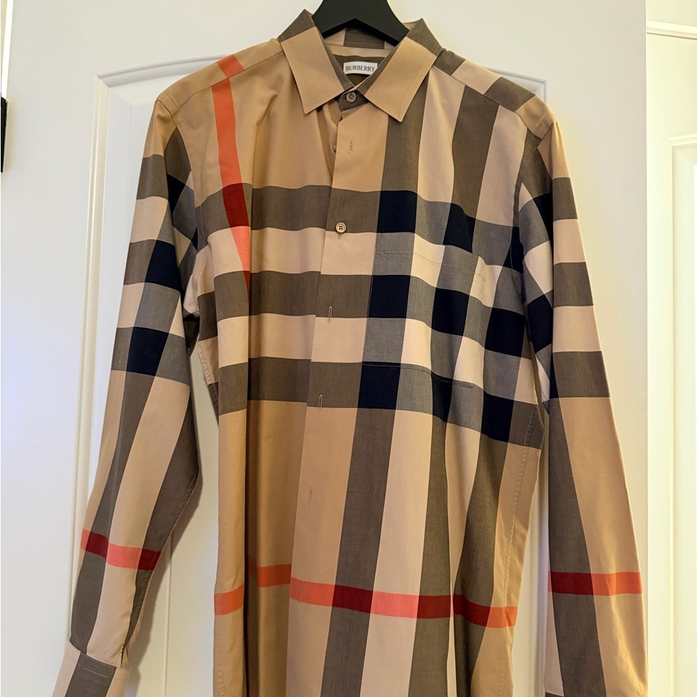 Burberry Beige and Black Checkered Shirt